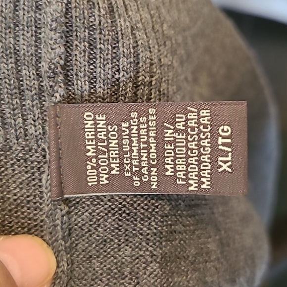 NWOT Mens Denver Hayes 100% merino wool men's sweater. Size XL. Grey. - Picture 3 of 6